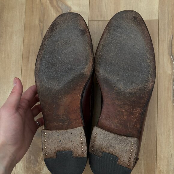 Vintage Dack’s Kangaroo Leather Kilted Wingtip Loafers Size 8.5D - Picture 6 of 10